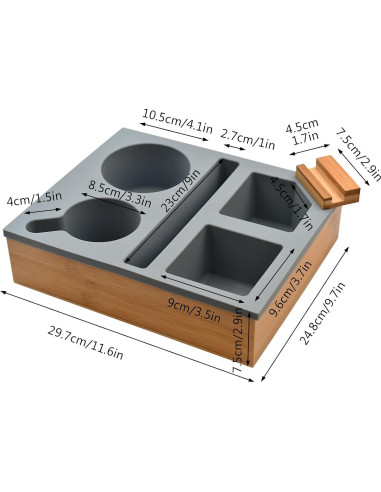 Bandeja para Sofá Ismosm Gris con Soporte para Taza