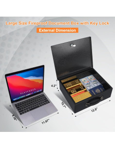 Caja de Documentos KYODOLED a Prueba de Fuego 32.77x27.18cm 2