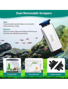 Limpiador de Cristal Magnético Hygger M con Doble Cuchilla 2