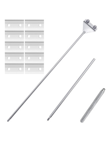 Raspador de Algas Acero Inoxidable 304 Famgee 65 cm con 10 Cuchillas