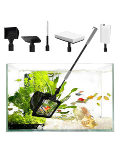 Kit de limpieza de acuarios HSIFMATE 6 en 1 con mango ajustable