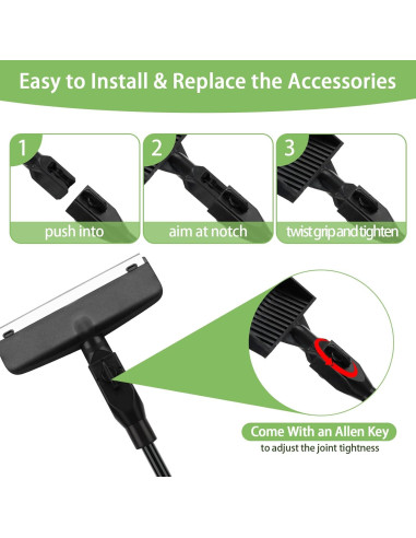 Kit de limpieza de acuarios HSIFMATE 6 en 1 con mango ajustable