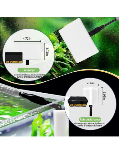 Kit de limpieza de acuarios HSIFMATE 6 en 1 con mango ajustable