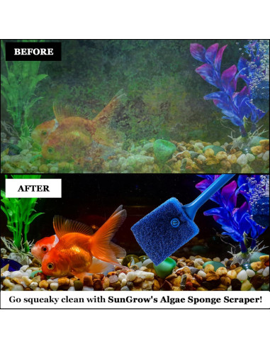 Raspador de Esponja SunGrow para Acuario 40.64 cm Doble Cara