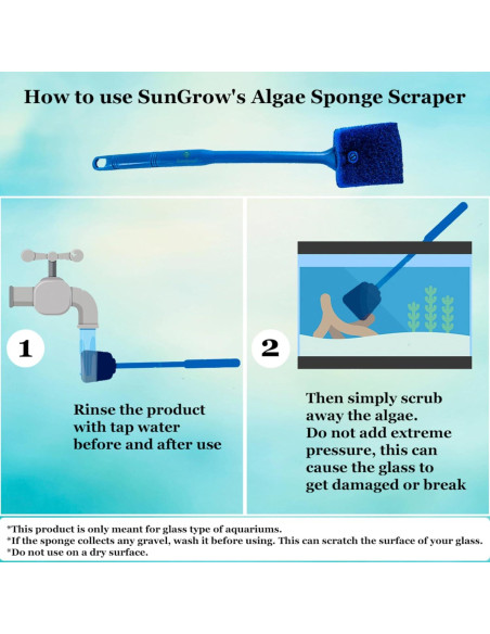 Raspador de Esponja SunGrow para Acuario 40.64 cm Doble Cara