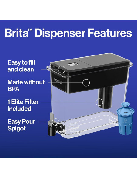 Dispensador de Agua Brita UltraMax Elite 27 Tazas, Negro