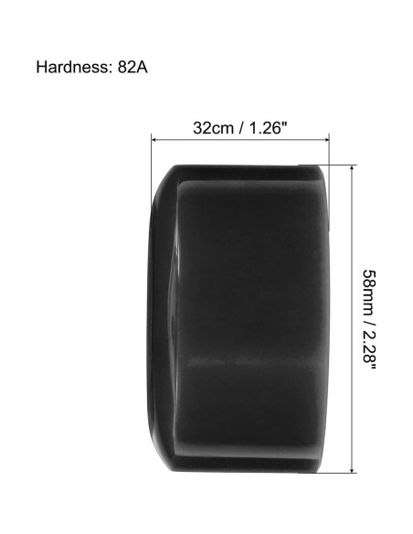 Ruedas de Patín PATIKIL PU 32x58mm Negras con Rodamientos