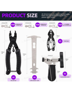Kit de Herramientas de Reparación de Cadena de Bicicleta Swpeet 11Pcs 2