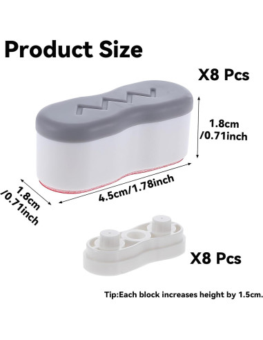 Elevadores de Asiento de Inodoro Salbsever 8 Pcs Autoadhesivos