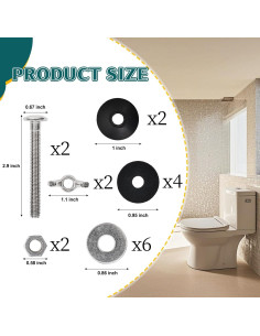 Kit de Pernos para Tanque de Inodoro Qicrdvi M8 Acero Inoxidable 2