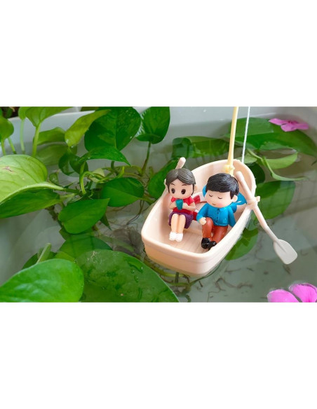 Decoración de Acuario Cyrading Barco Flotante 15x10 cm Azul