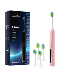 Cepillo de Dientes Eléctrico 7AM2M Rosa, 5 Modos, Carga Rápida
