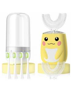 Cepillo de Dientes Eléctrico ELOTAME U para Niños 2-7 Años Amarillo