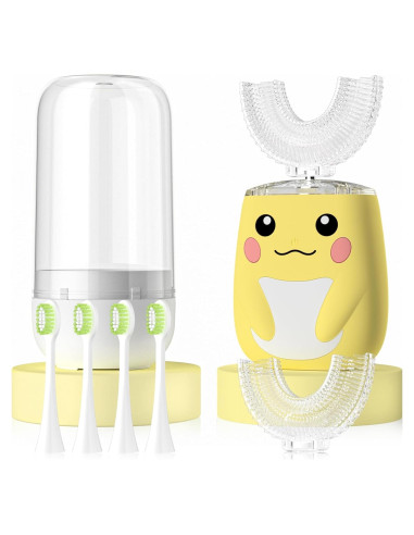 Cepillo de Dientes Eléctrico ELOTAME U para Niños 2-7 Años Amarillo