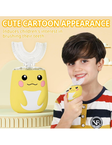 Cepillo de Dientes Eléctrico ELOTAME U para Niños 2-7 Años Amarillo