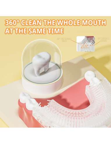 Cepillo de Dientes Eléctrico ELOTAME U para Niños 2-7 Años Amarillo