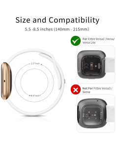 Bandas de Silicona AK para Fitbit Versa 2 - Color Blanco 2