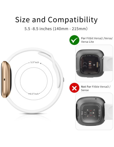 Bandas de Silicona AK para Fitbit Versa 2 - Color Blanco