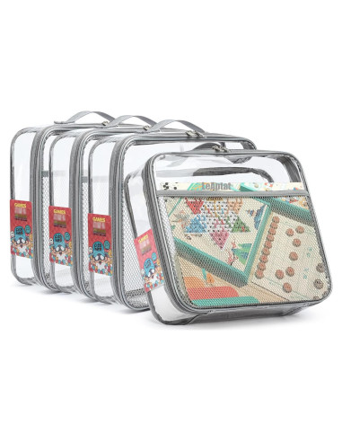 Paquete de 4 Bolsas de Almacenamiento LeAptat PVC Transparente