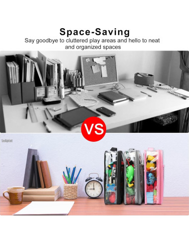 Paquete de 4 Bolsas de Almacenamiento LeAptat PVC Transparente