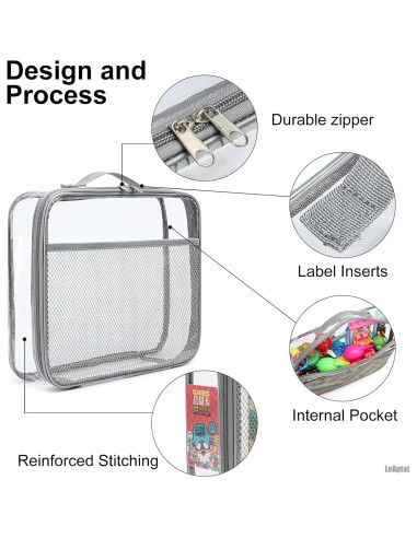 Paquete de 4 Bolsas de Almacenamiento LeAptat PVC Transparente