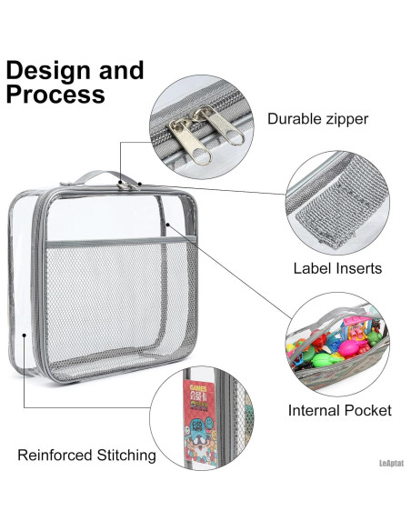Paquete de 4 Bolsas de Almacenamiento LeAptat PVC Transparente