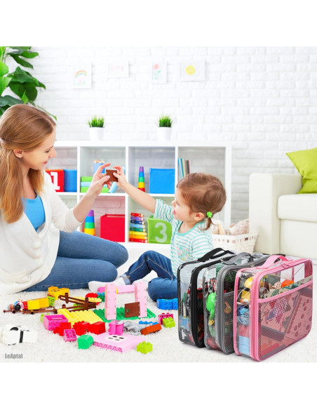 Paquete de 4 Bolsas de Almacenamiento LeAptat PVC Transparente