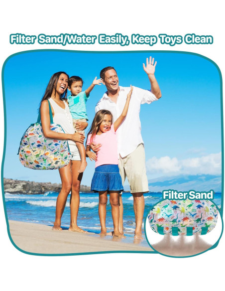 Bolsa de Juguetes de Playa BrainyBees Extra Grande Verde Dino