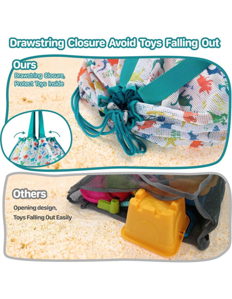 Bolsa de Juguetes de Playa BrainyBees Extra Grande Verde Dino