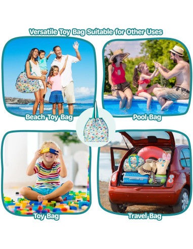 Bolsa de Juguetes de Playa BrainyBees Extra Grande Verde Dino