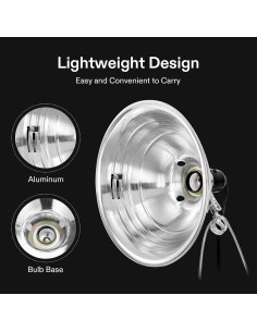 Lámpara de Abrazadera VIVOSUN 8.5" 150W E26 Paquete de 2 2