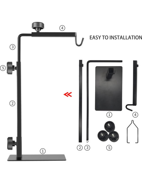 Soporte para lámpara de reptiles BOURDSERK ajustable 40-79 cm