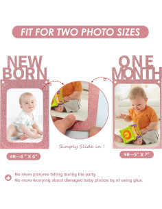 Banner de Foto Primer Cumpleaños Crosize Oro Rosa 10x15 cm 2