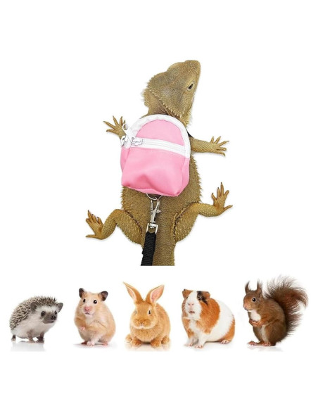 Conjunto Arnés y Correa para Reptiles FORZENA Rosa Conjunto Arnés y Correa para Reptiles FORZENA Rosa