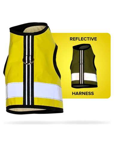 Arnés Reflectante para Gatos Crazy K Farm Amarillo XL