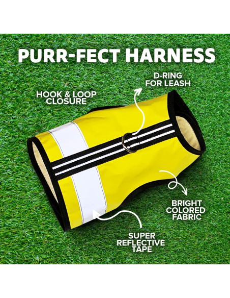 Arnés Reflectante para Gatos Crazy K Farm Amarillo XL