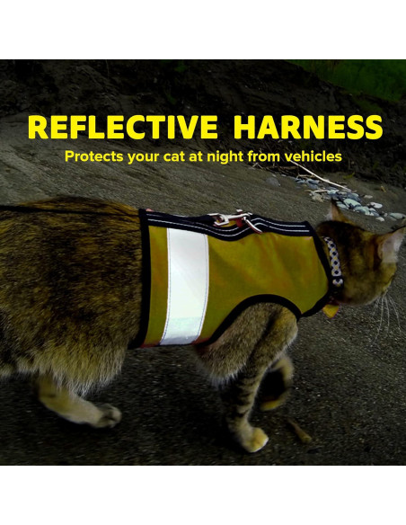 Arnés Reflectante para Gatos Crazy K Farm Amarillo XL