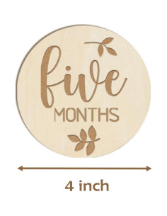 Marcadores de Hitos Mensuales para Bebés de Madera Natural - Set de 6 2