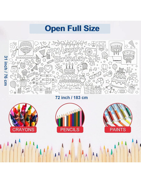 Póster Gigante para Colorear USGohin 76x183 cm Dinosaurio