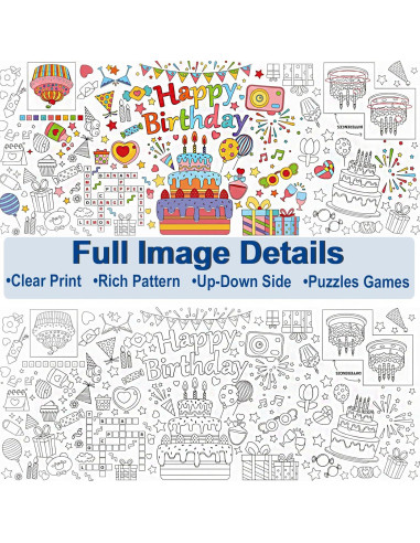 Póster Gigante para Colorear USGohin 76x183 cm Dinosaurio