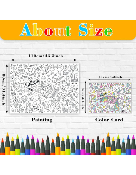 Póster Gigante para Colorear Unicornio K-NMLHL 110x80 cm