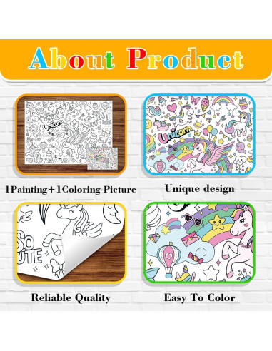 Póster Gigante para Colorear Unicornio K-NMLHL 110x80 cm