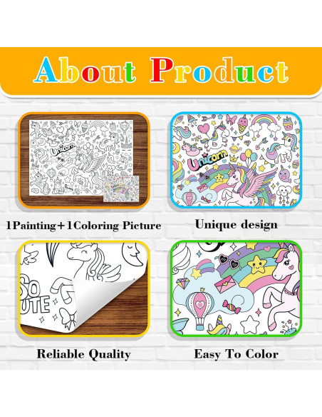 Póster Gigante para Colorear Unicornio K-NMLHL 110x80 cm