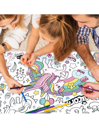 Póster Gigante para Colorear Unicornio K-NMLHL 110x80 cm