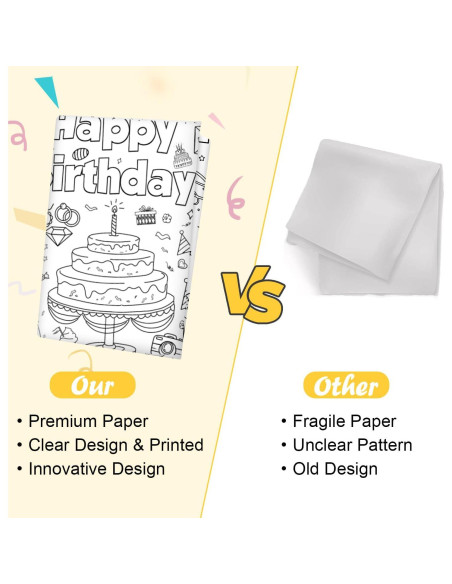 Póster para Colorear Jumbo DIYASY 76 x 183 cm para Cumpleaños