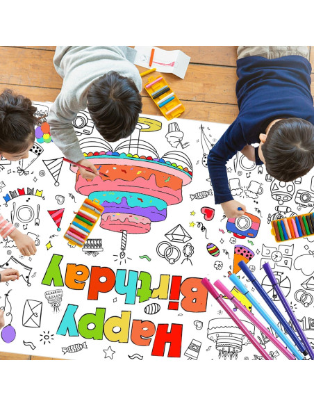 Póster para Colorear Jumbo DIYASY 76 x 183 cm para Cumpleaños