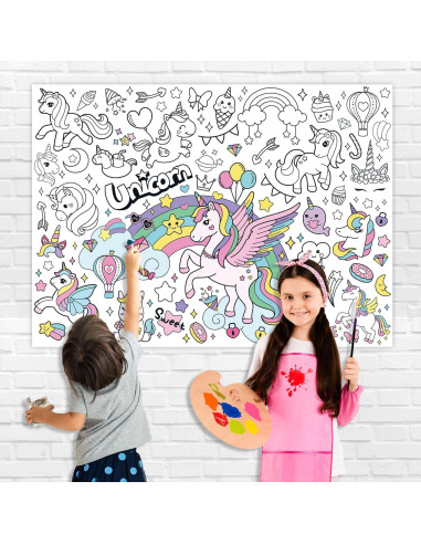 Póster Gigante para Colorear Unicornio K-NMLHL 110x80 cm