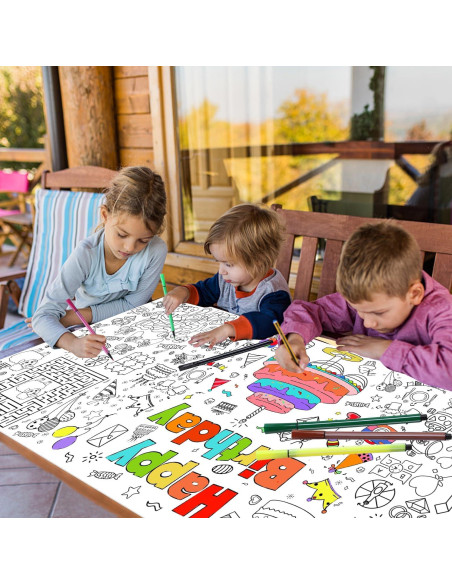 Póster para Colorear Jumbo DIYASY 76 x 183 cm para Cumpleaños