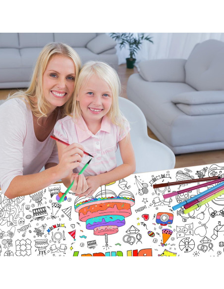Póster para Colorear Jumbo DIYASY 76 x 183 cm para Cumpleaños