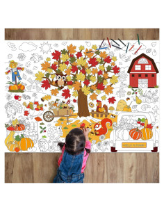Póster de Colorear Otoño Naozinebi 80x110 cm para Niños